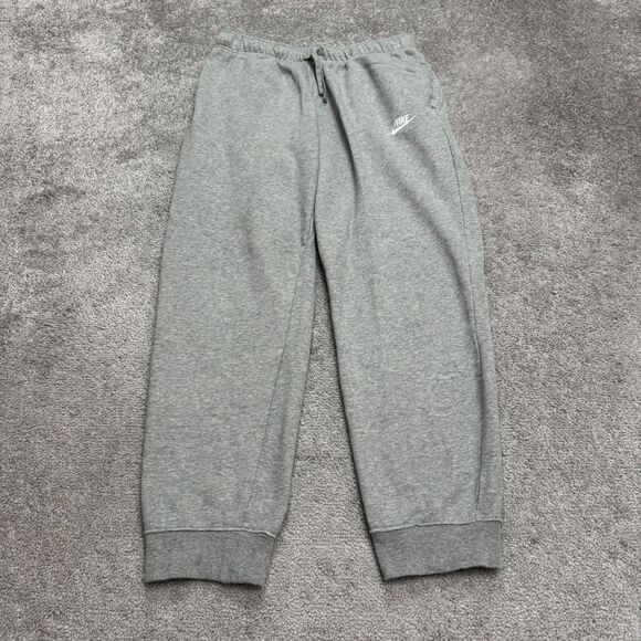 Nike Jogger Sweatpants Mens Medium Gray Fleece Athletic Activewear Casual 30x28 - Picture 1 of 14